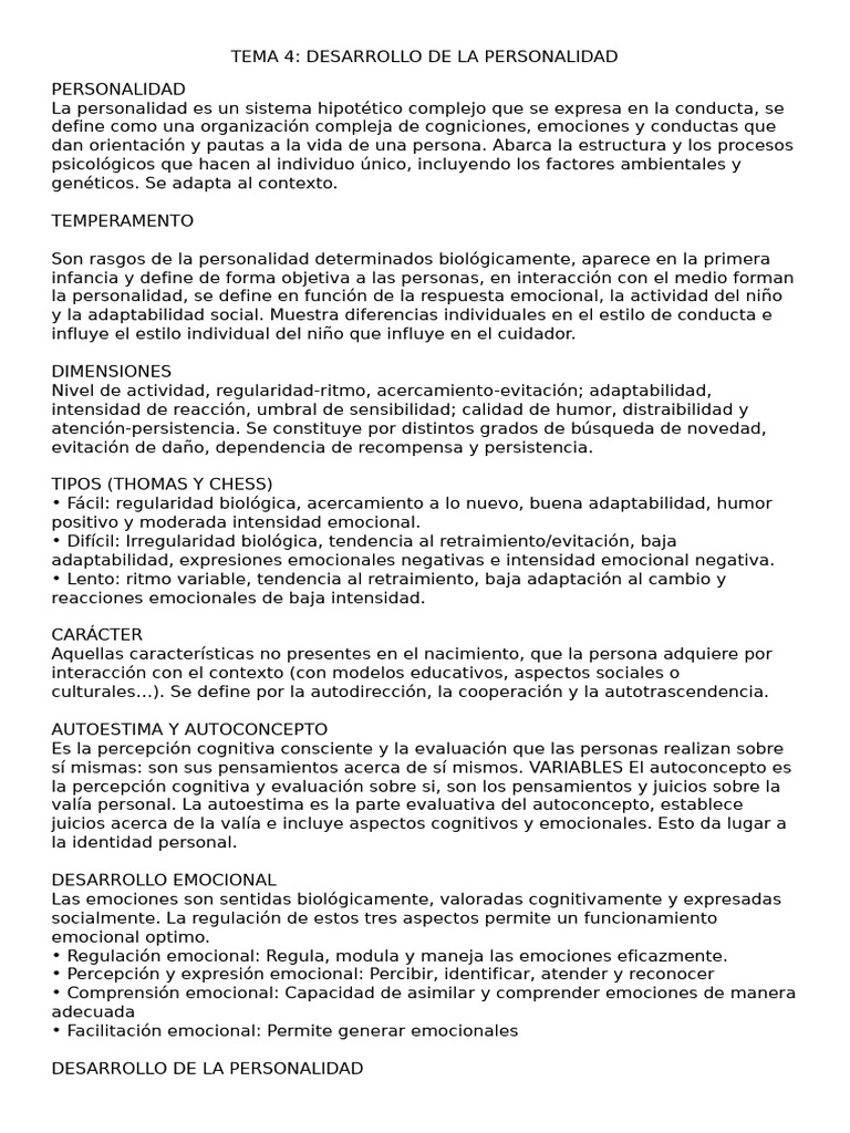 Desarrollo de la Personalidad y Emociones | PDF | Las emociones ...