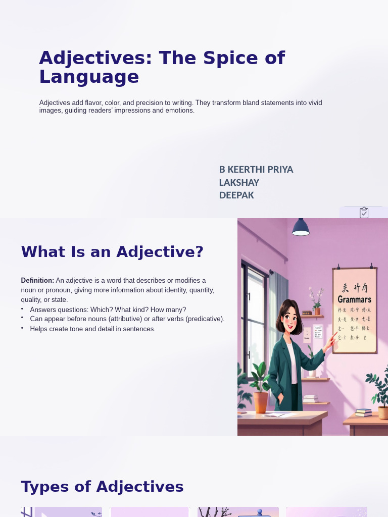 Understanding Adjectives in Writing | PDF | Adjective | Semantic Units
