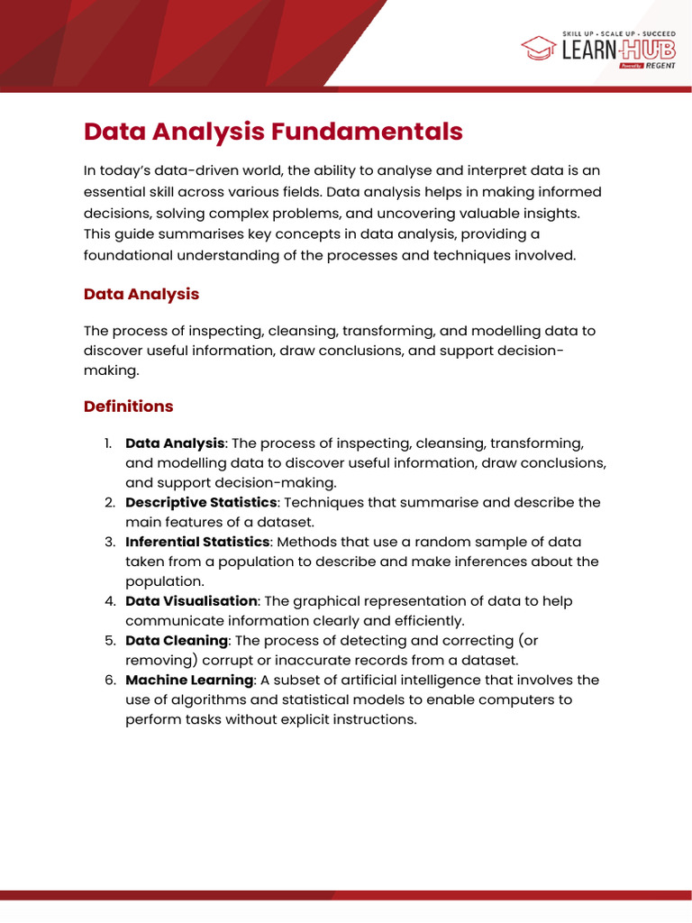 Data Analysis Fundamentals Guide | PDF | Data Analysis | Data