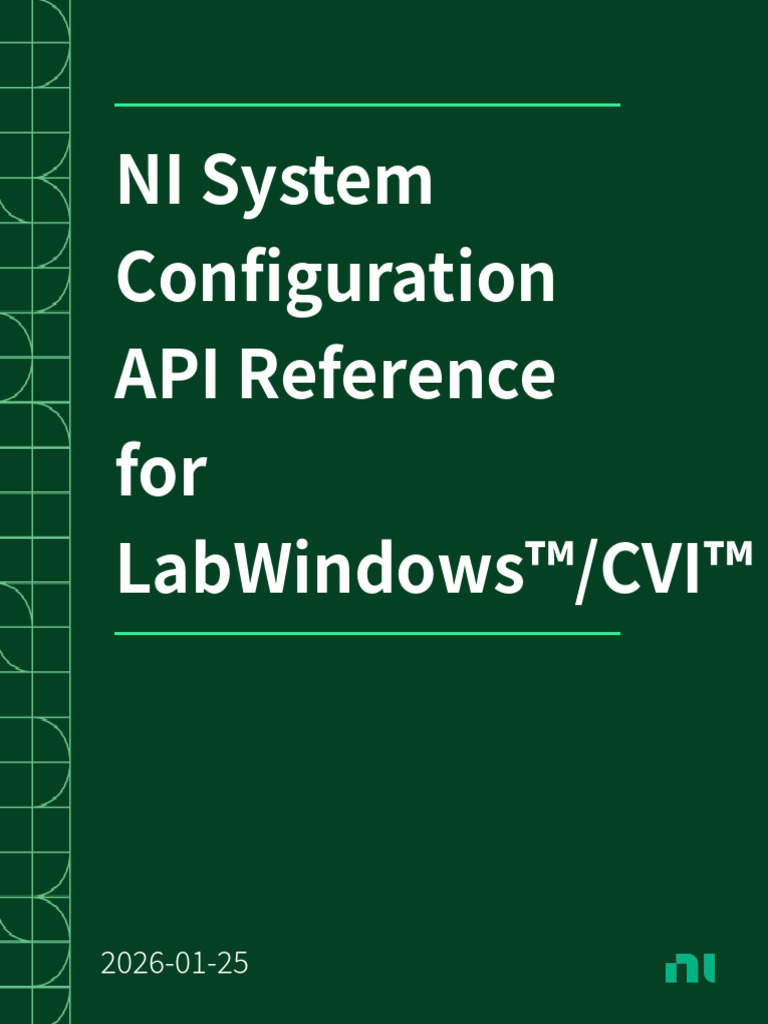 NI System Configuration API Guide | PDF | Calibration | Parameter ...