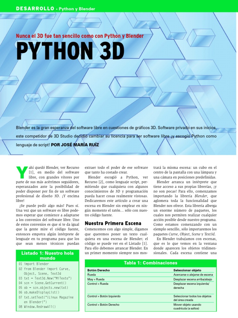Programación en Blender con Python | PDF | Licuadora (Software ...