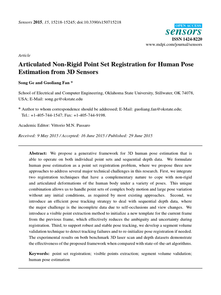 3D Human Pose Estimation via Point Set Registration | PDF | Applied ...
