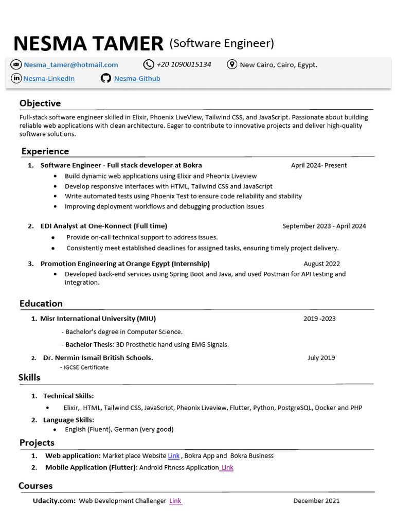 Full-Stack Software Engineer Profile | PDF