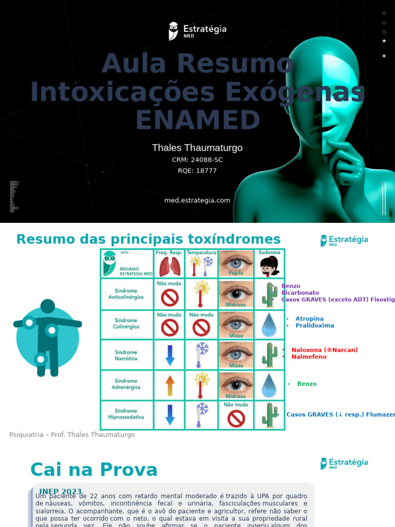 Intoxicações Exógenas | PDF | Medicina Clínica | Especialidades médicas