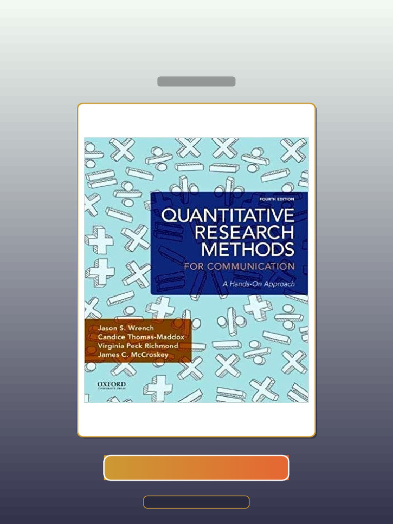 Quantitative Research Methods for Communication a HandsOn Approach 4th ...