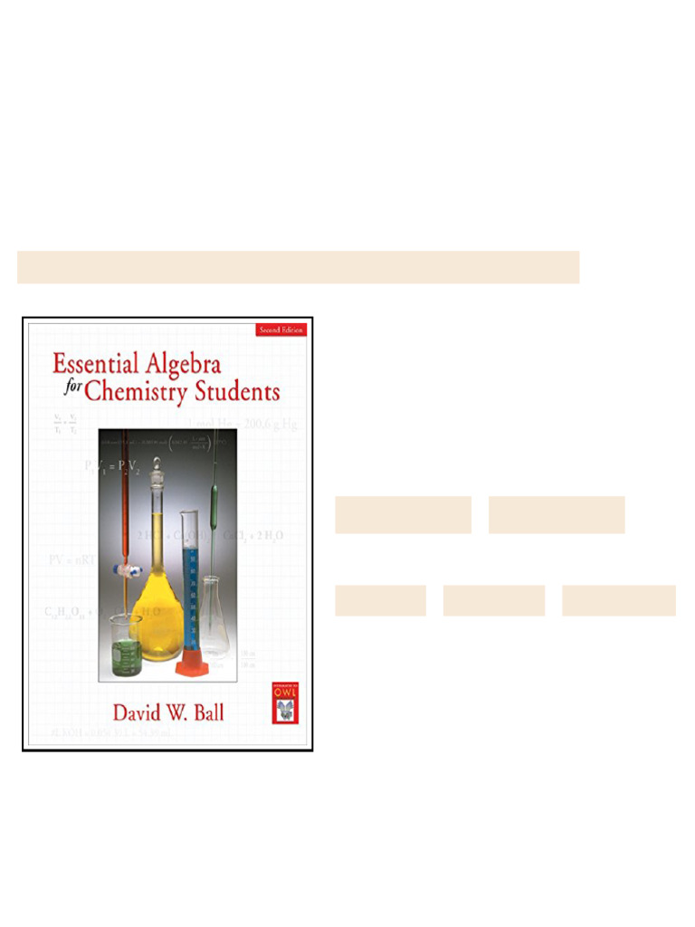 Essential Algebra for Chemistry Students 2nd Edition Ball full digital ...