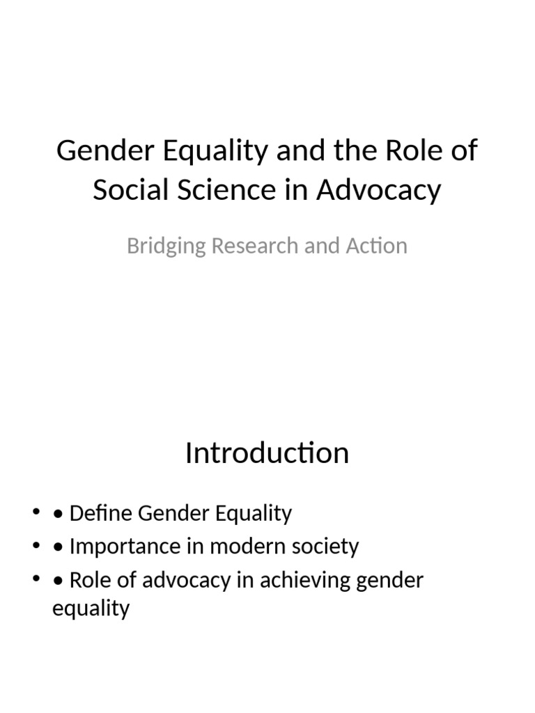 Social Science's Impact on Gender Equality | PDF