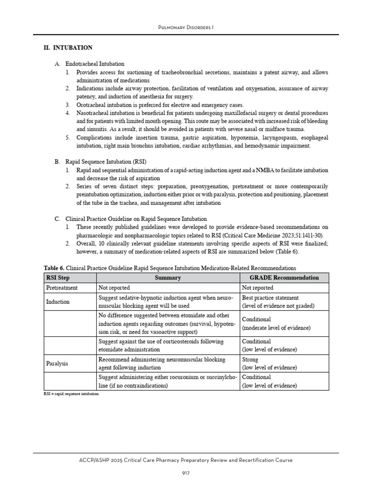 Rapid Sequence Intubation Guidelines | PDF | Medical Specialties ...