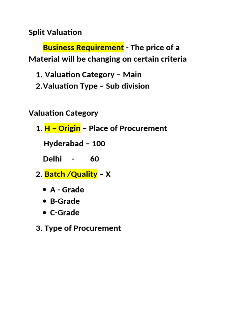 Split Valuation 050325 | PDF