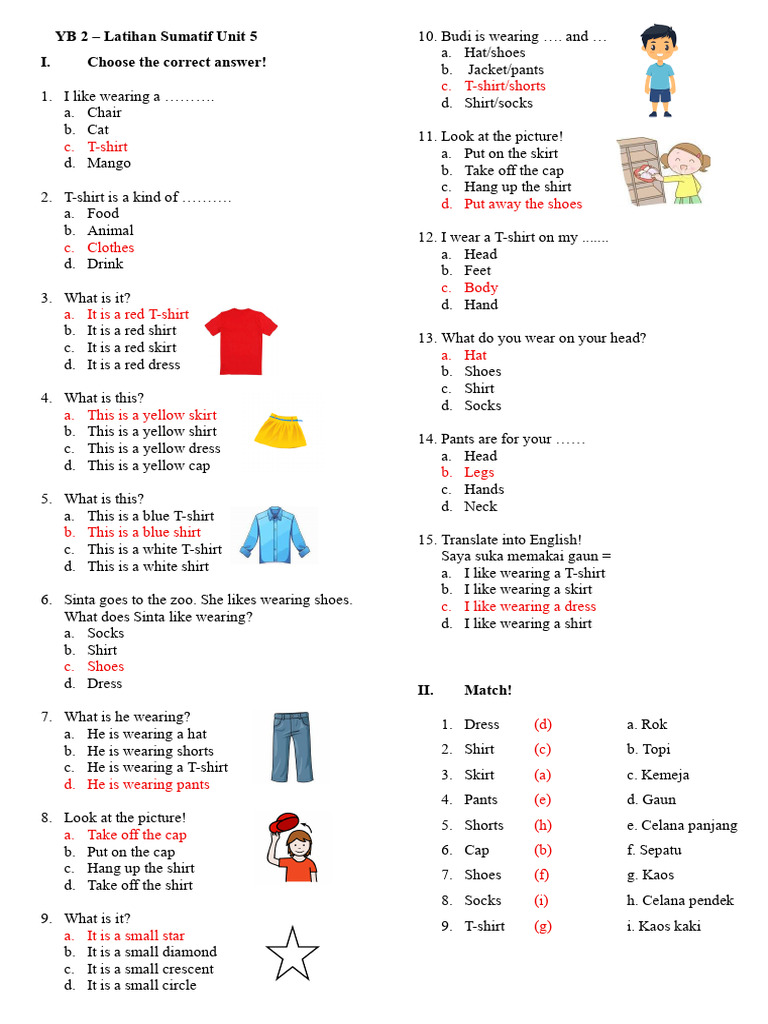 Clothing Vocabulary Practice Test | PDF | Human Appearance | Softlines ...