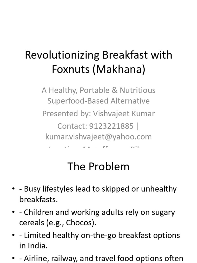 Foxnut Breakfast Pitch Vishvajeet | PDF | Milk