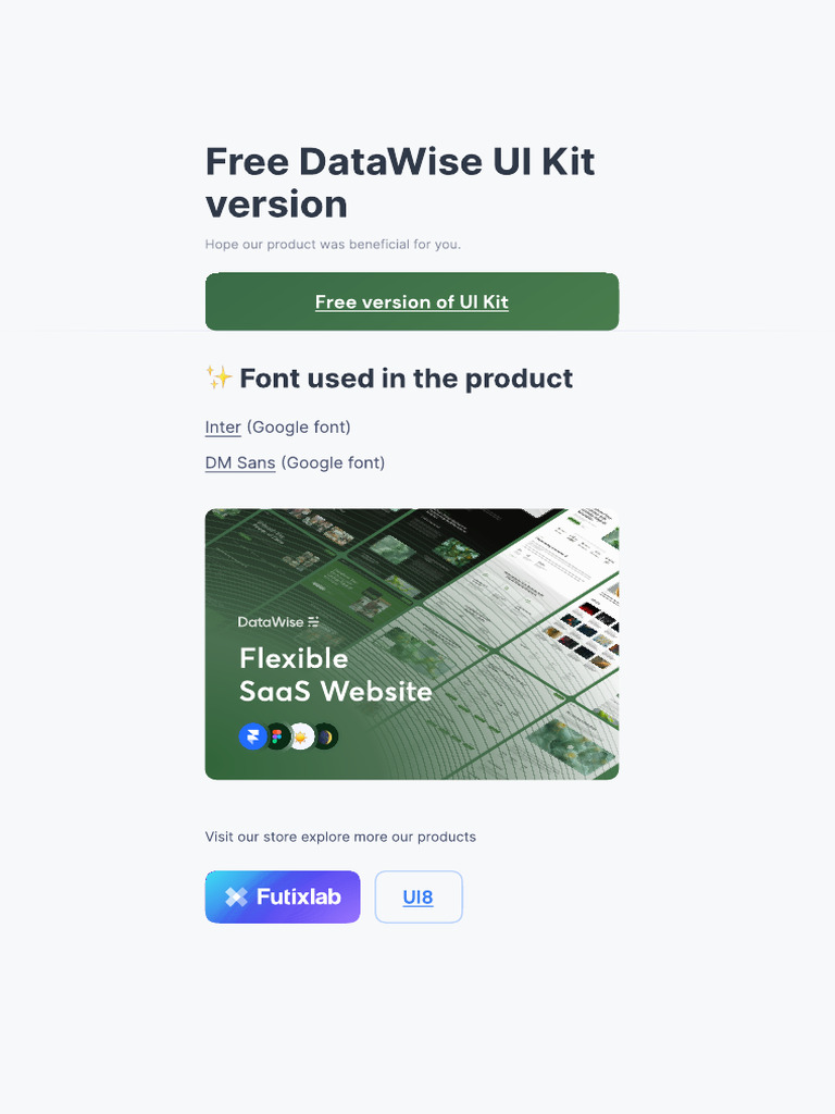 Free DataWise UI Kit for SaaS Websites | PDF