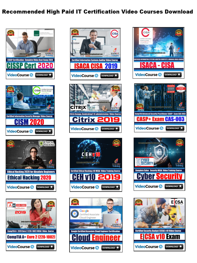 Comprehensive IT Certification Video Courses | PDF