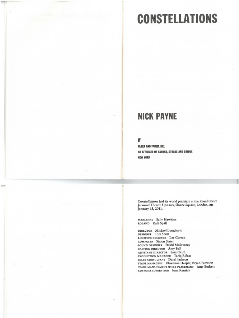 CONSTELLATIONS (Faber & Faber Script Version) - Nick Payne-1 | PDF