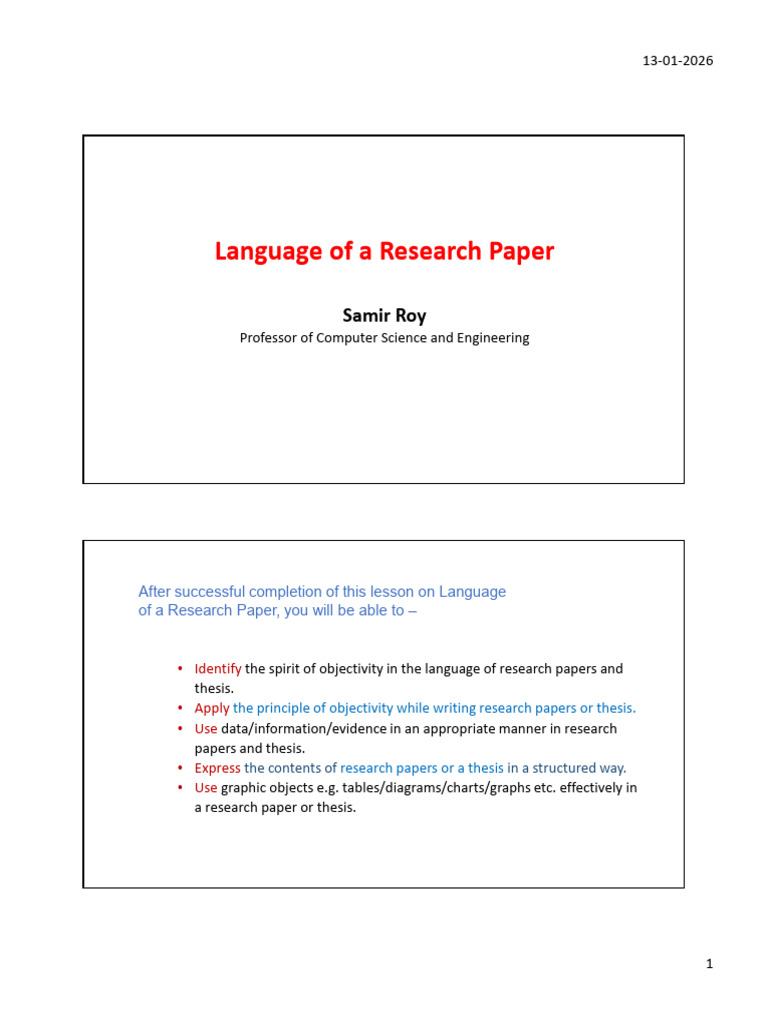 Objective Language in Research Papers | PDF | Data | Truth