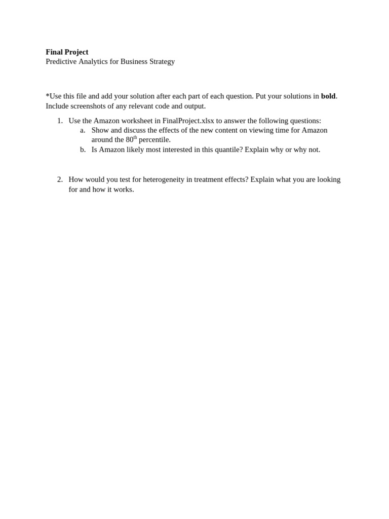 Predictive Analytics for Amazon Strategy | PDF