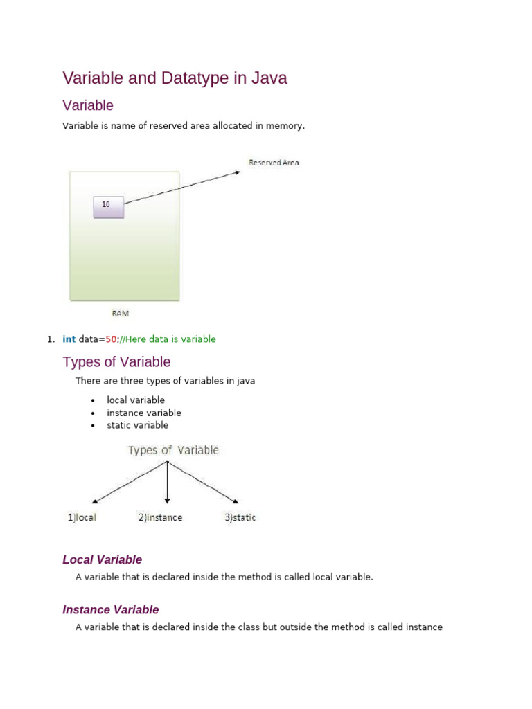2. Variable and Datatype in Java Session II | PDF | Object Oriented ...