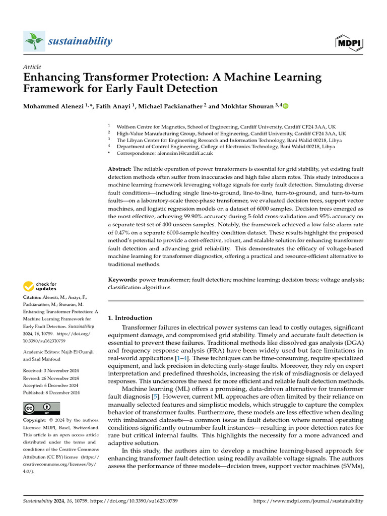 Machine Learning for Transformer Fault Detection | PDF | Machine ...