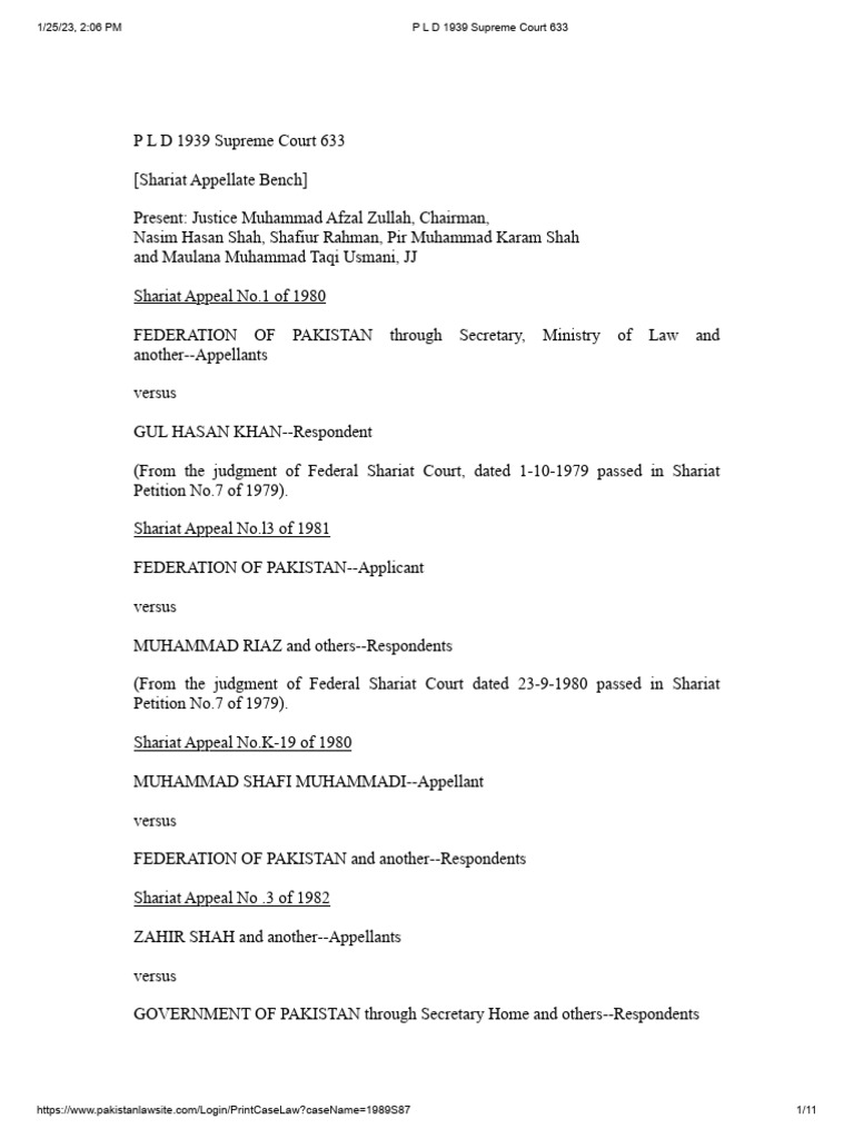 Shariat Appeals and Islamic Law Rulings | PDF | Crimes | Crime & Violence
