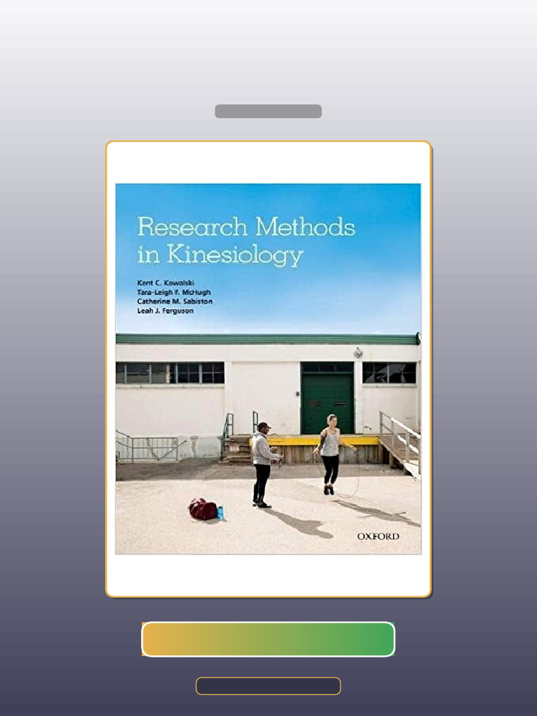 Research Methods in Kinesiology by Kent C Kowalski E-book Testbank ...