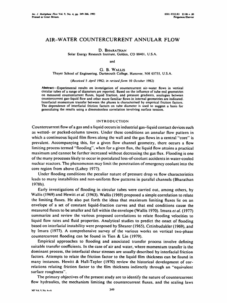 Air-Water Countercurrent Flow Dynamics | PDF | Liquids | Compressible Flow