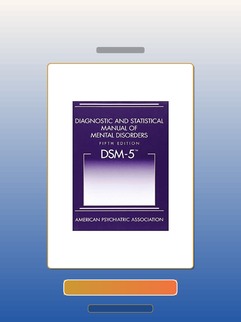 Diagnostic and Statistical Manual of Mental Disorders 5th Edition by ...