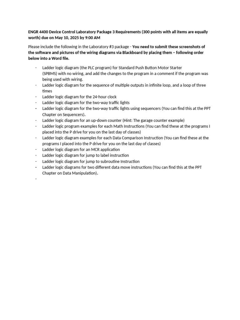 ENGR 4400 Device Control Laboratory Package 3 | PDF