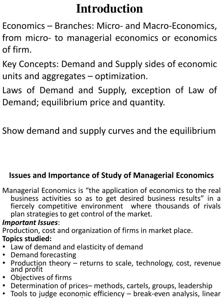 Managerial Economics: Key Concepts and Applications | PDF | Demand ...