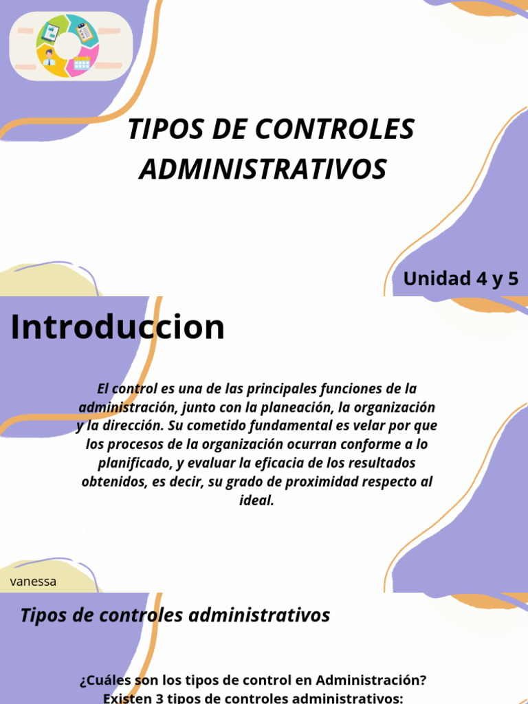 exposicion del tipos de controles administrativos | PDF | Planificación ...