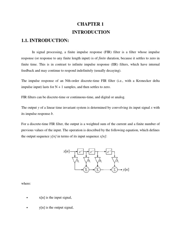 Design of FIR Filter Using Verilog HDL | PDF | Electronic Filter ...