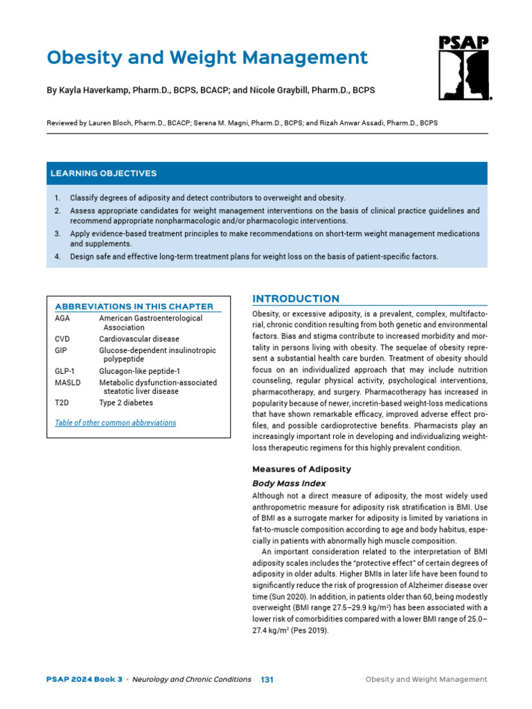 Obesity Management Strategies and Insights | PDF | Body Mass Index ...