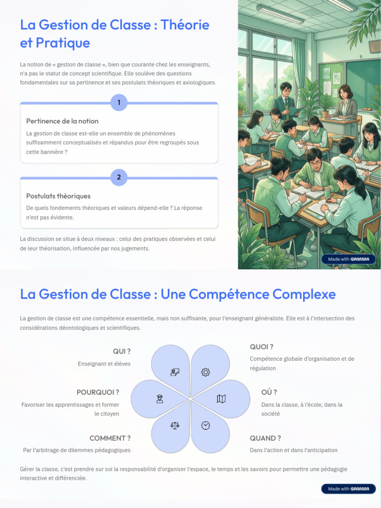 Gestion de Classe : Théorie et Pratique | PDF | Pédagogie | Apprentissage