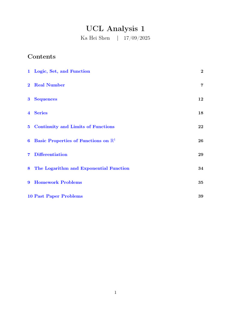 UCL Analysis: Logic and Functions | PDF | Function (Mathematics) | Sequence