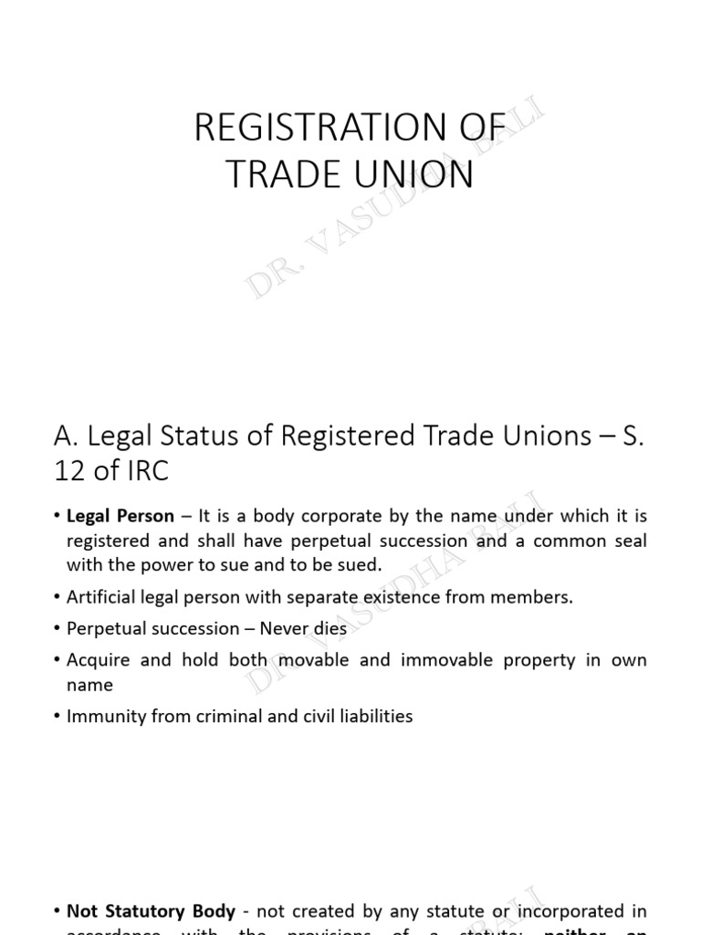 Trade Union Registration Guidelines | PDF | Justice | Crime & Violence