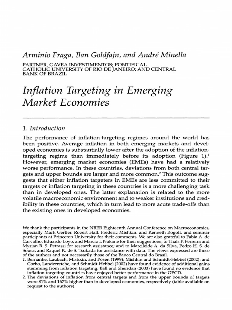 Inflation Targeting in Emerging Markets | PDF | Inflation Targeting ...