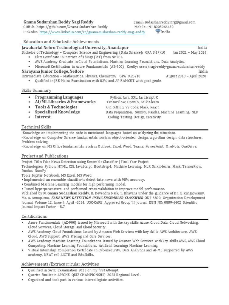 Gnana Sudarshan Reddy Nagi Reddy | PDF | Amazon Web Services | Cloud ...