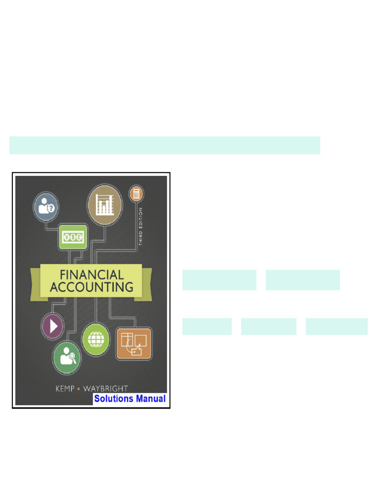 Financial Accounting 3rd Edition Kemp Solutions Manual Full Access ...