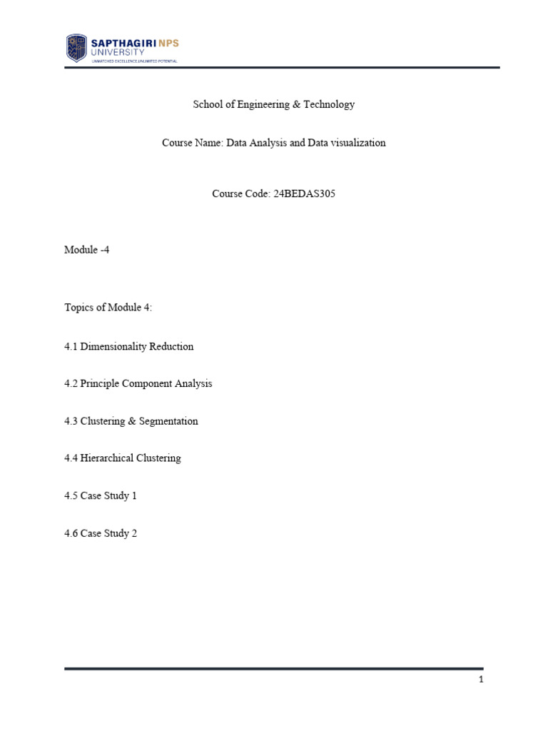 DADV-MODULE-4 | PDF | Principal Component Analysis | Cluster Analysis