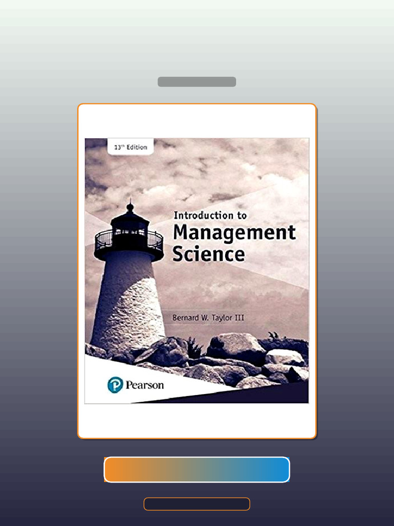 Introduction to Management Science 13th Edition E-book Testbank ...