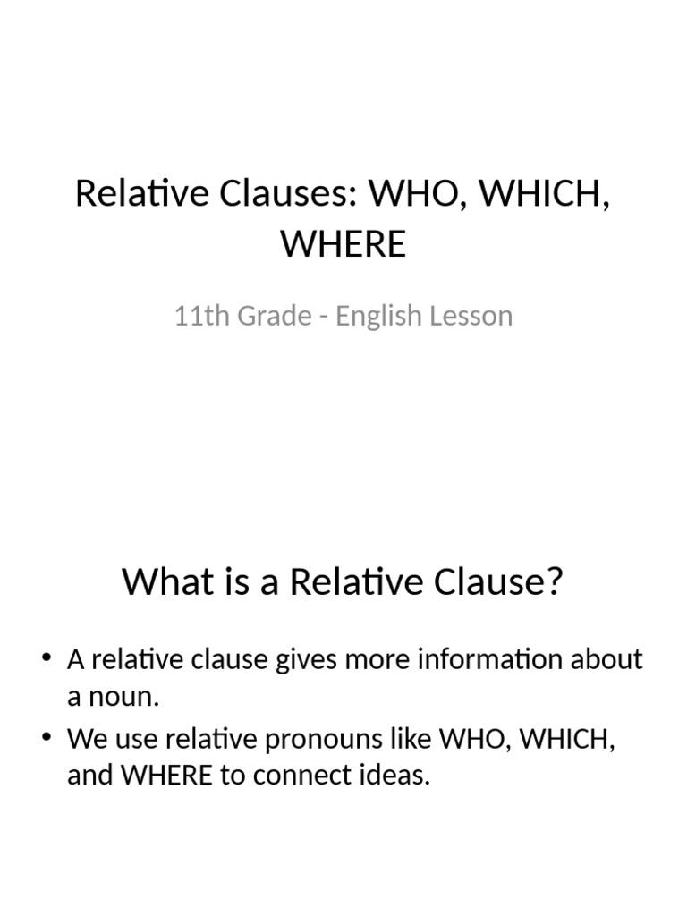 Understanding Relative Clauses in English | PDF