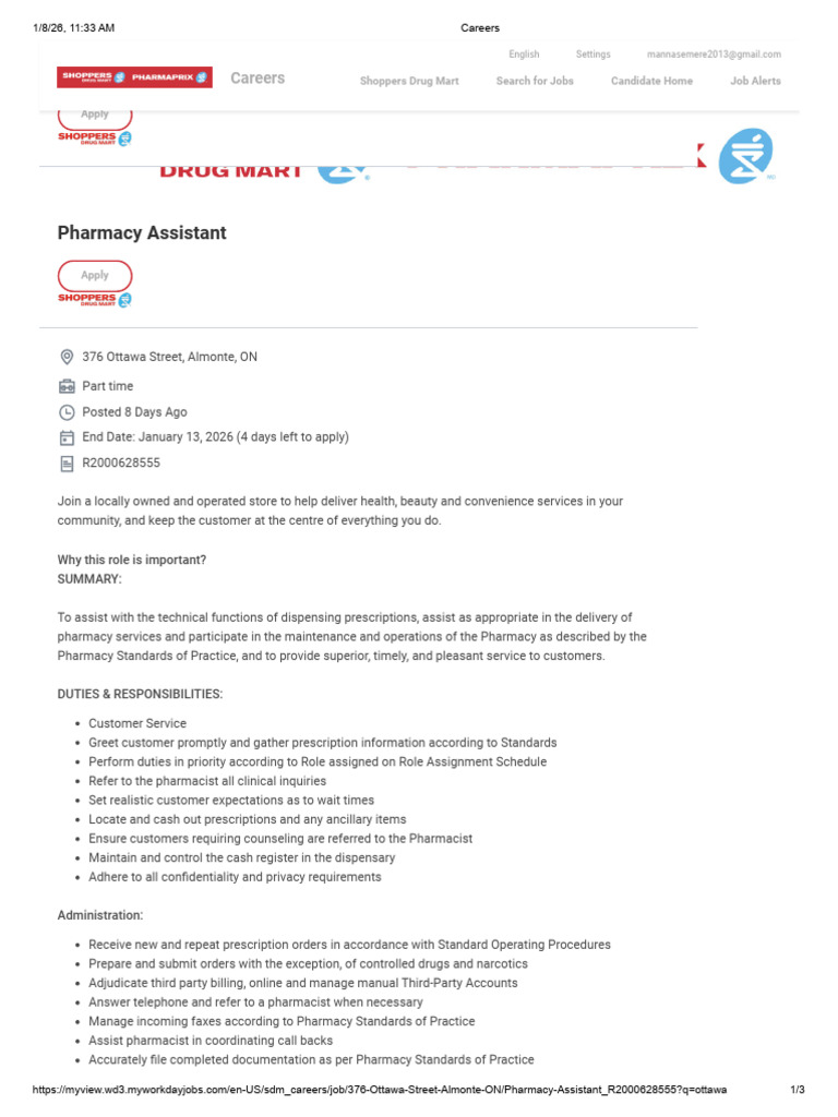 Pharmacy Assistant_Shopper's ad | PDF | Pharmacy | Health Care