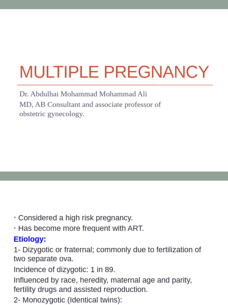 Understanding Multiple Pregnancy Risks | PDF | Childbirth | Twin