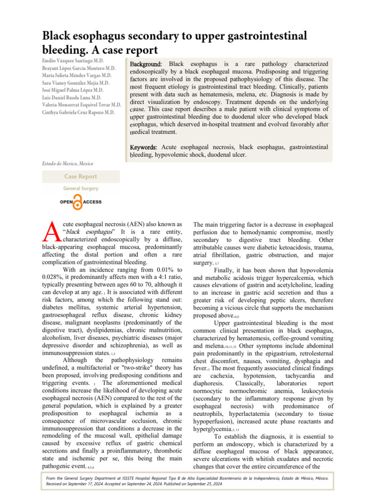 Artículo esófago. | PDF | Esophagus | Gastroesophageal Reflux Disease