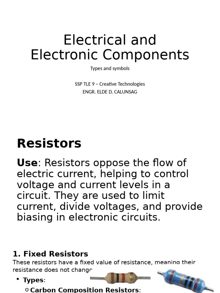 Electrical and Electronic Components | PDF | Field Effect Transistor ...