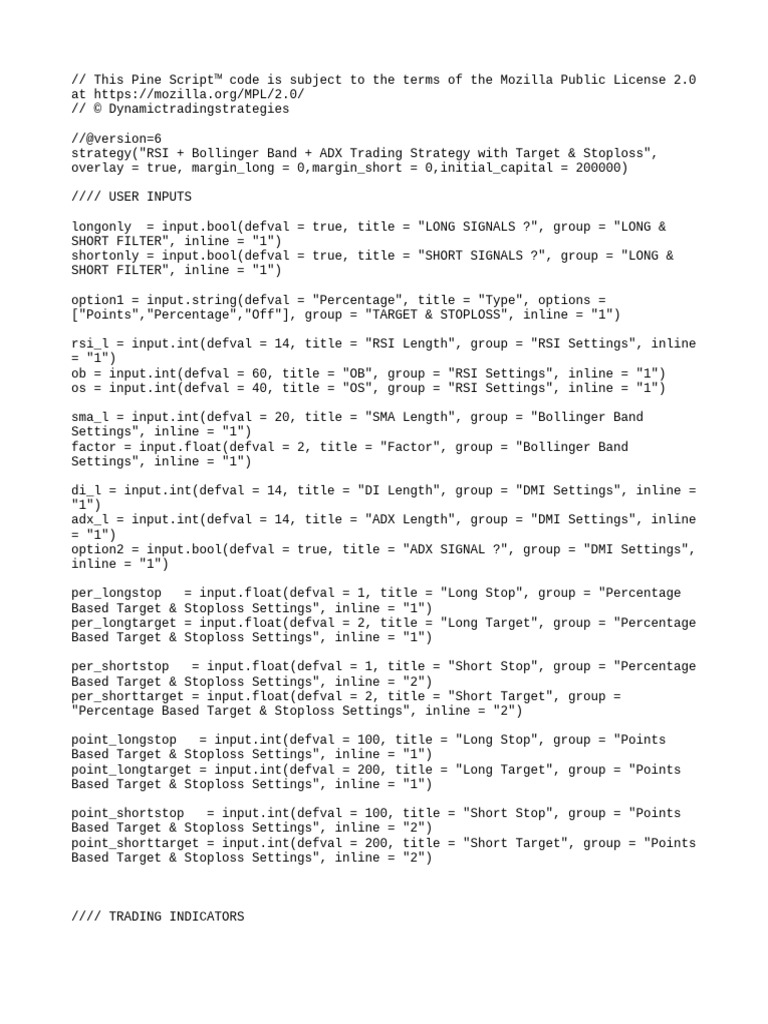 RSI Bollinger ADX Trading Strategy | PDF | Computer Engineering ...
