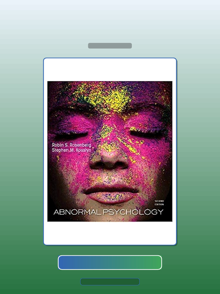Abnormal Psychology 2nd Edition by Robin S Rosenberg E-book Testbank ...