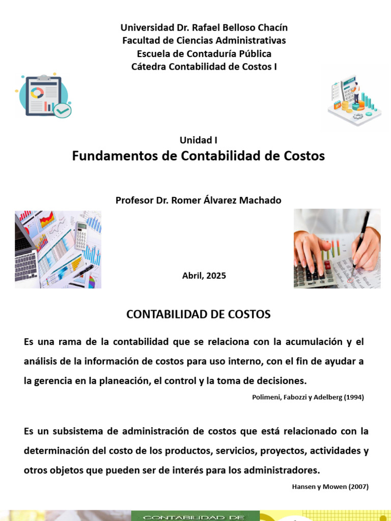 Unidad I Fundamentos de Contabilidad de Costos (1) | PDF | Costo ...