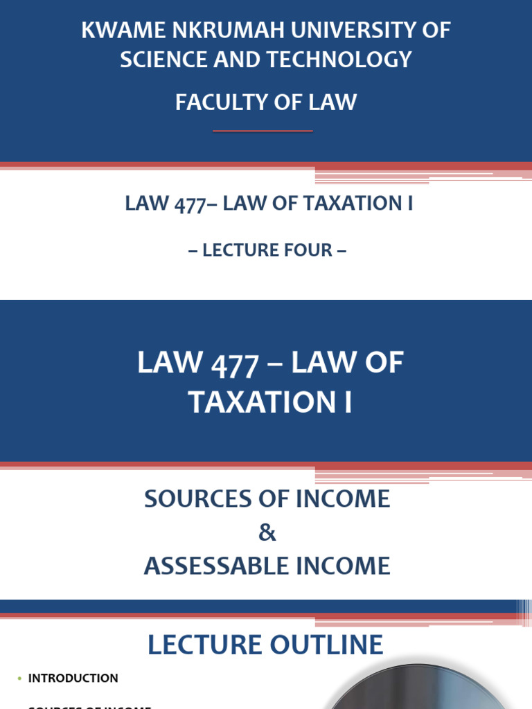 Taxation Law: Income Sources Overview | PDF | Cost Of Living | Taxes