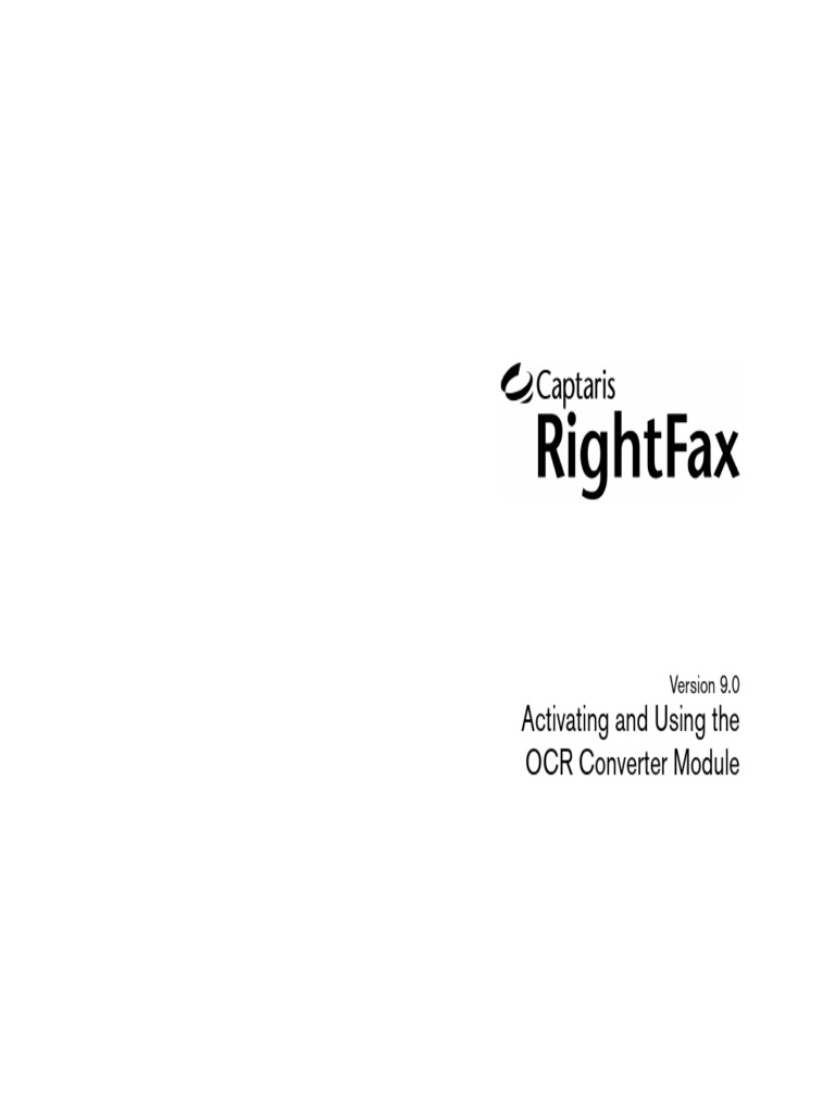 Activate RightFax OCR Converter 9.0 | PDF | Optical Character ...