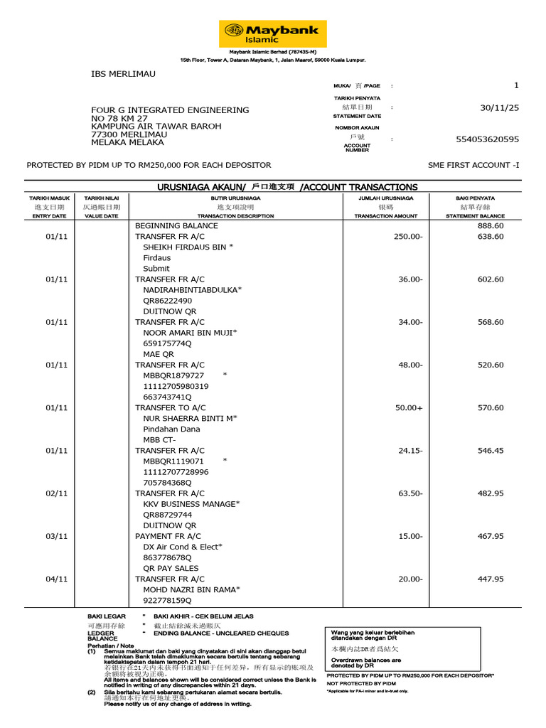Account Transactions Statement Summary | PDF | Payments | Banking ...